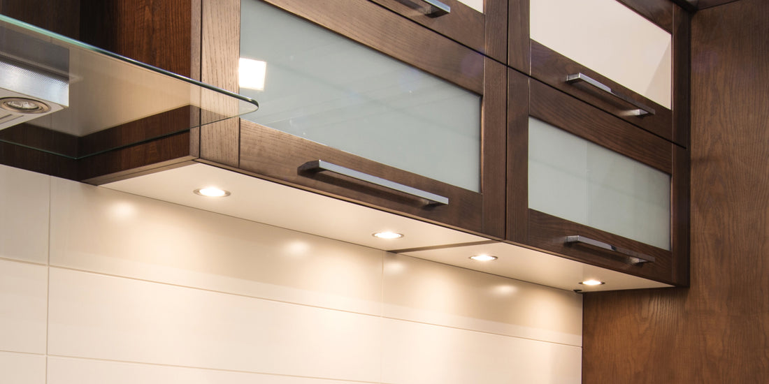 Puck lights under kitchen cabinet