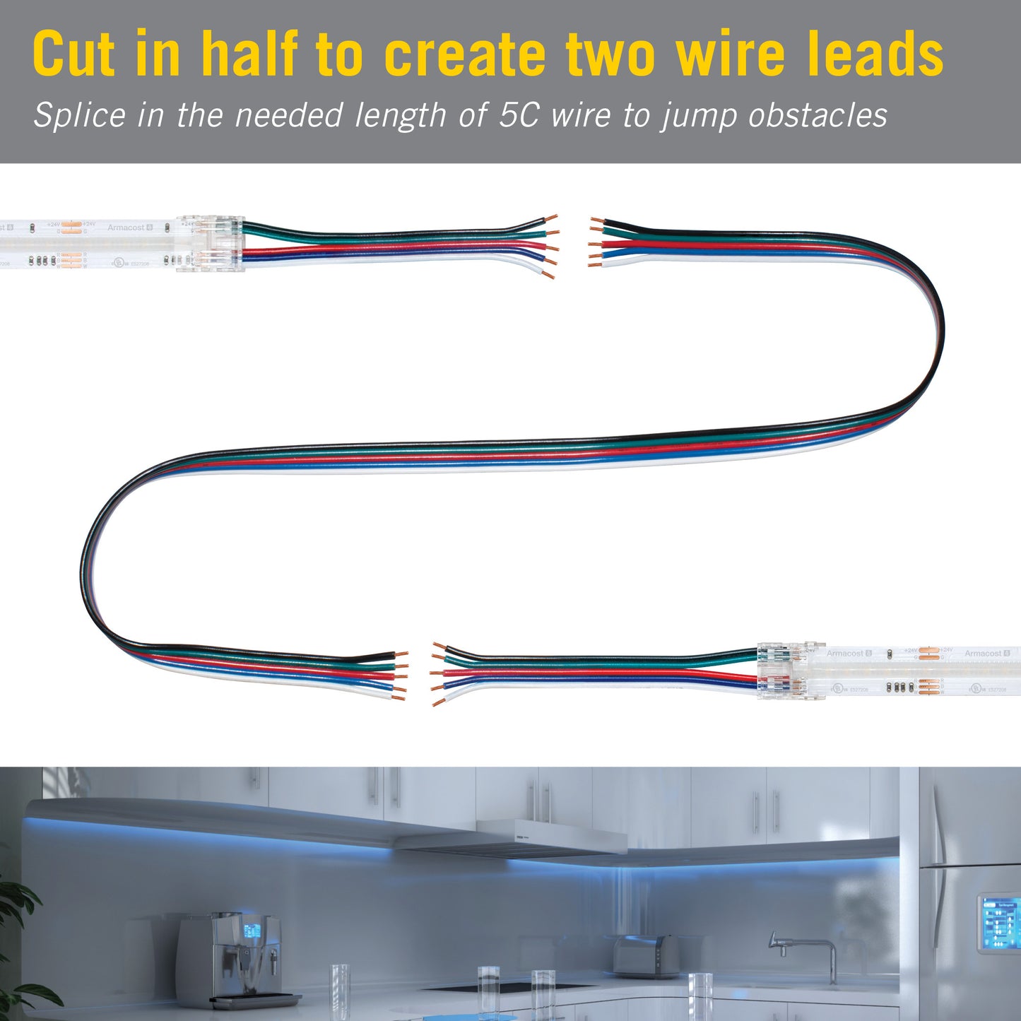 5 Pin COB RGB+W 6" Tape to Tape LED Strip Light Connectors
