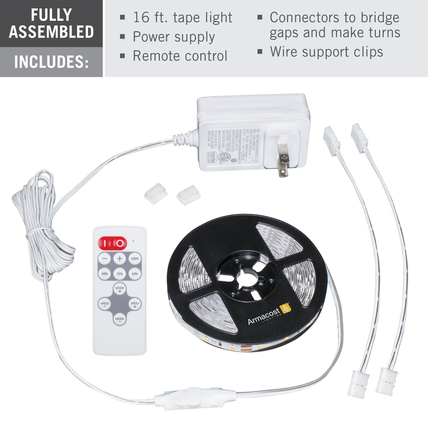 RibbonFlex Home 12V 3000K Soft White LED Strip Light Kit