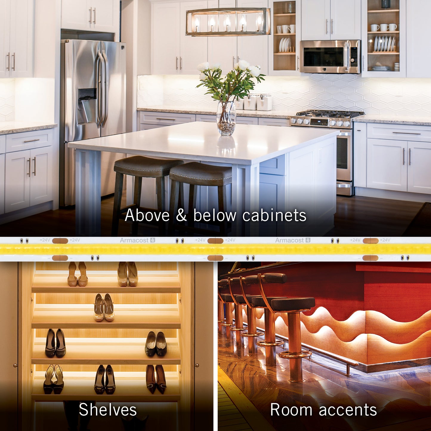 RibbonFlex LUX 24V White CCT COB LED Strip Light Kit