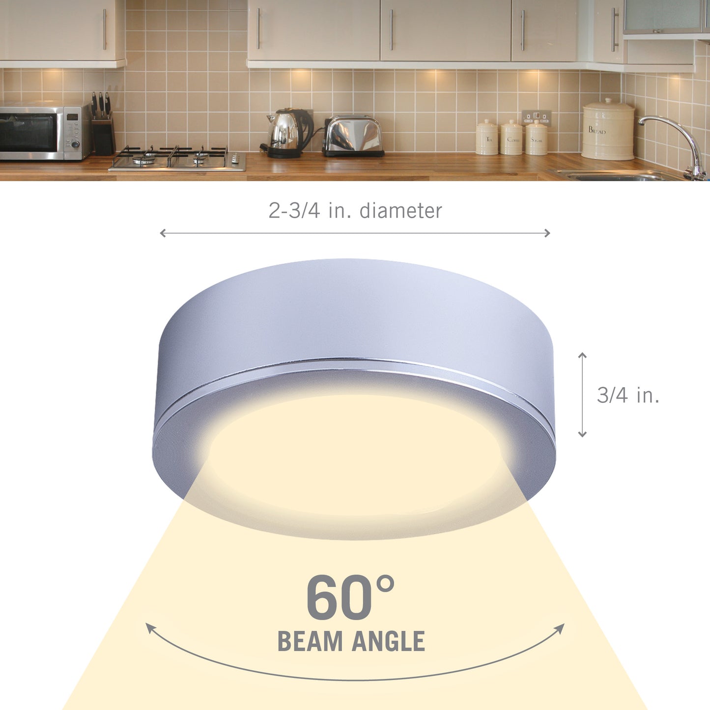 TriVue Under Cabinet LED Puck Light Recessed Downlight