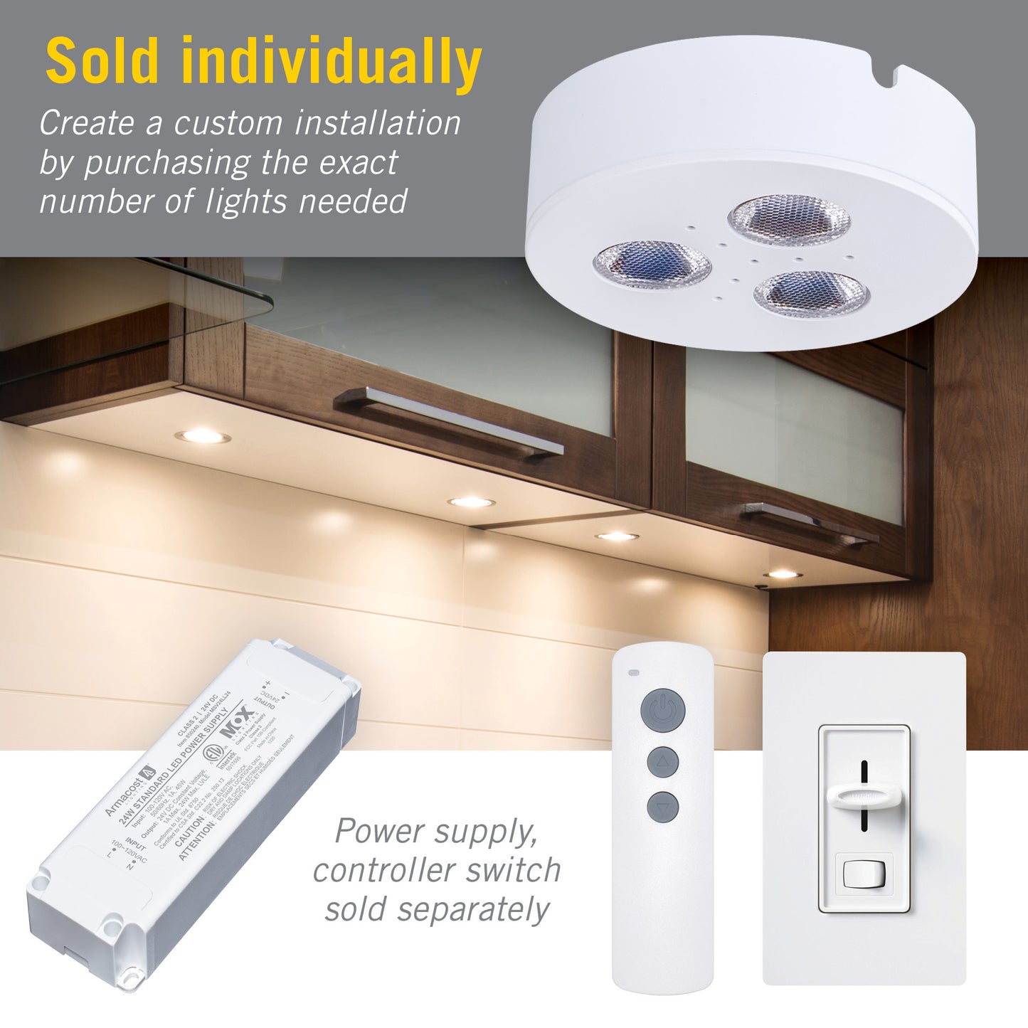TriVue Under Cabinet LED Puck Light Recessed Downlight