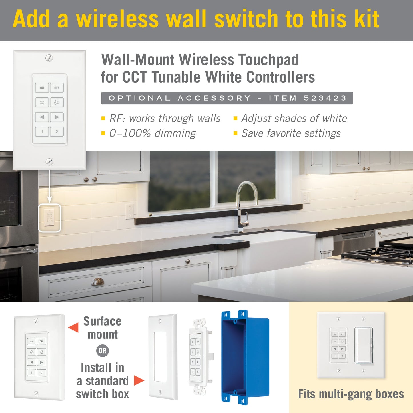 RibbonFlex Home 24V Tunable White CCT LED Strip Light Kit