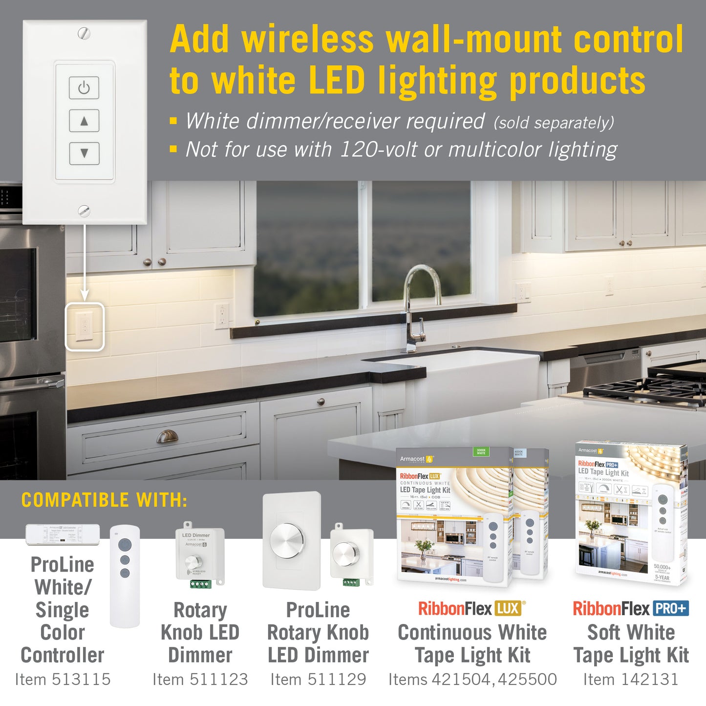 Wireless Light Switch for White LED Lights