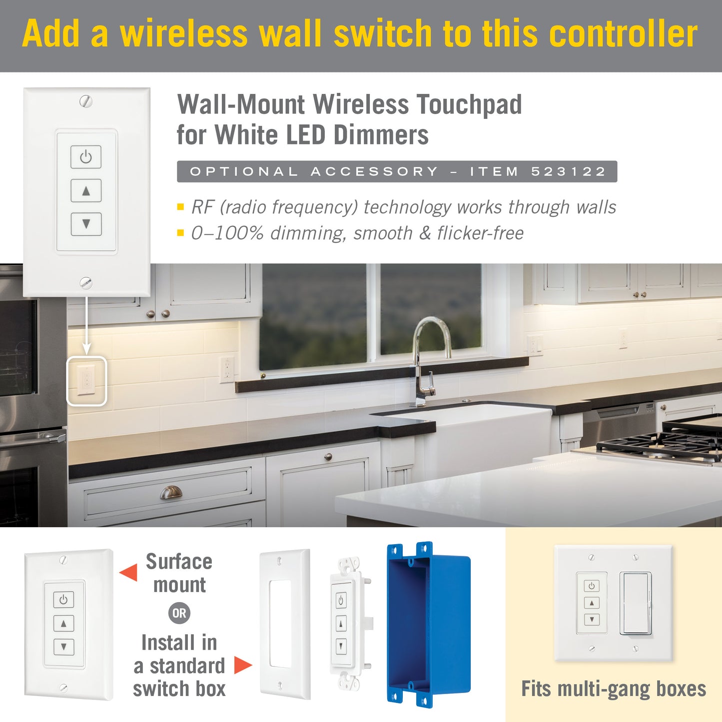 ProLine White Single Color LED Strip Light Controller