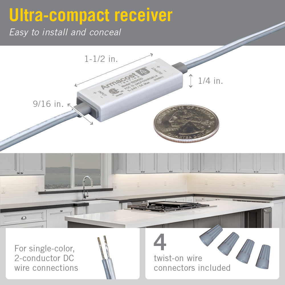 Slimline White Single Color LED Strip Light Controller