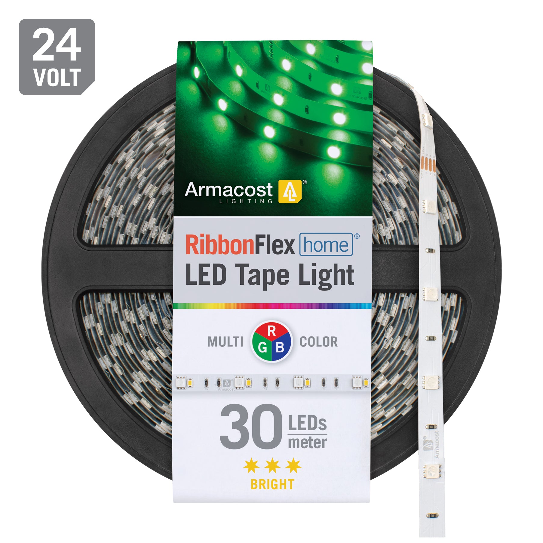 RibbonFlex Home 24V RGB LED Strip Light Tape 30 LED/m