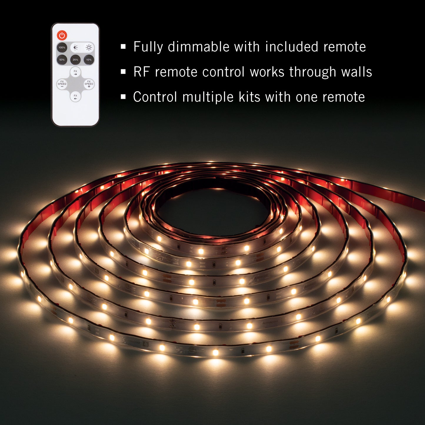 24 Volt White Indoor Outdoor LED Strip Light Kit with Remote