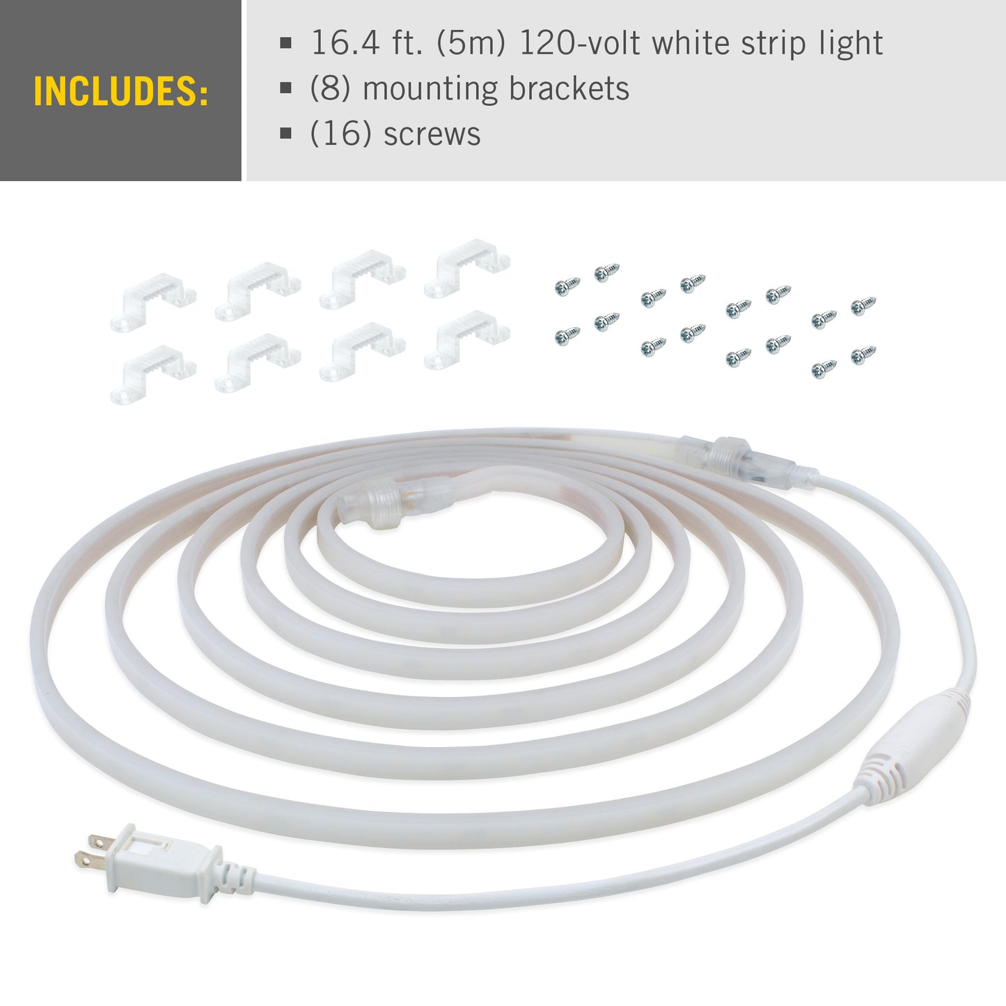 White 120V Outdoor LED Strip Light