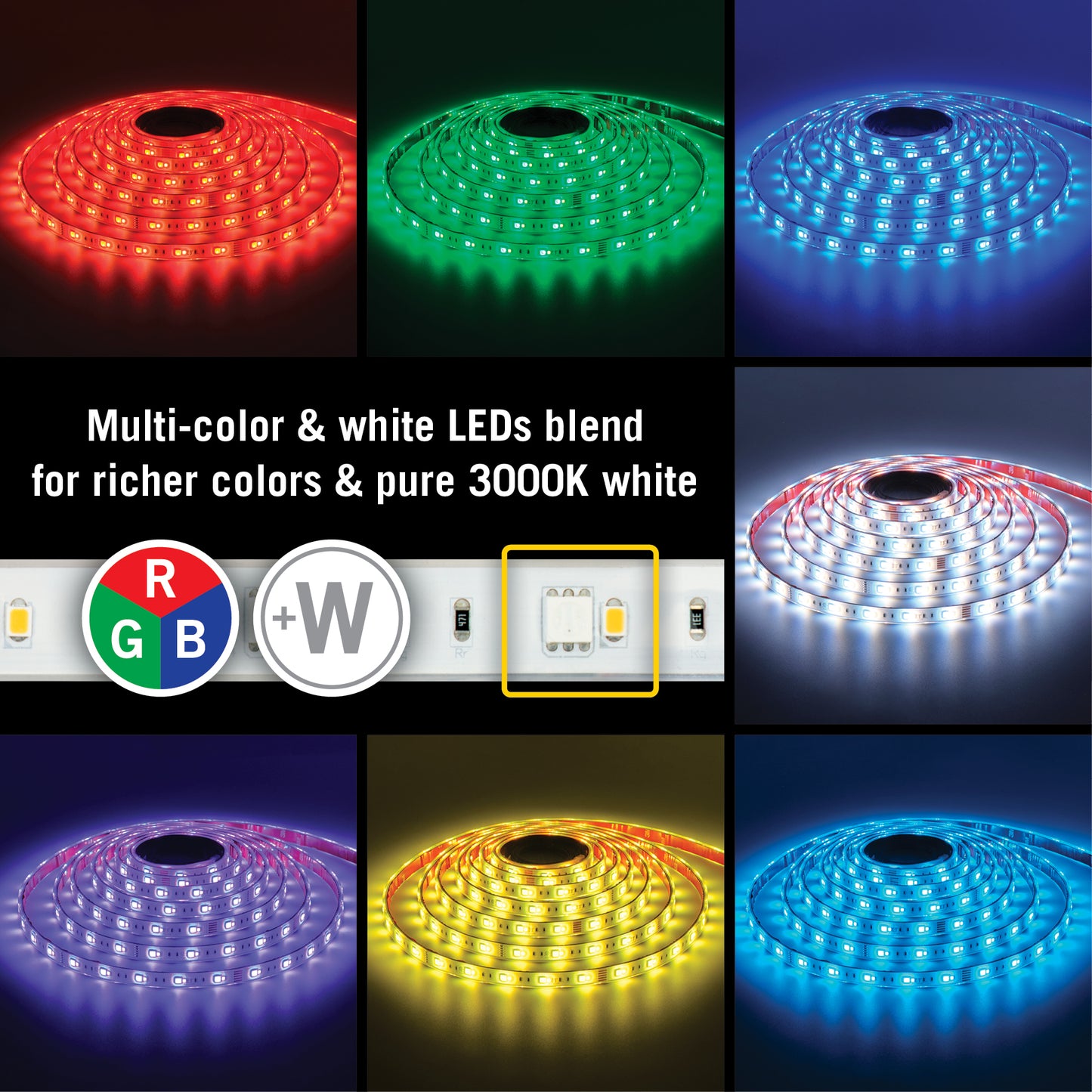 RibbonFlex Pro 24V RGB+W LED Outdoor Strip Light Tape 30+30LED/m