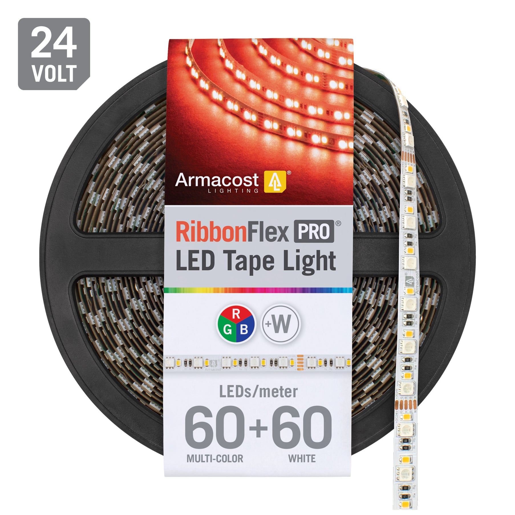Armacost Lighting RibbonFlex Pro Multi-Color and White LED Tape Light 60 + 60 LEDs/m,32.8 ft (10m),624250