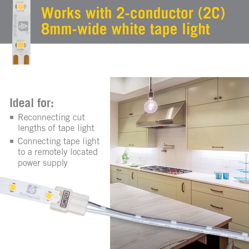 SureLock 2 Pin LED Strip Light Extension Connector