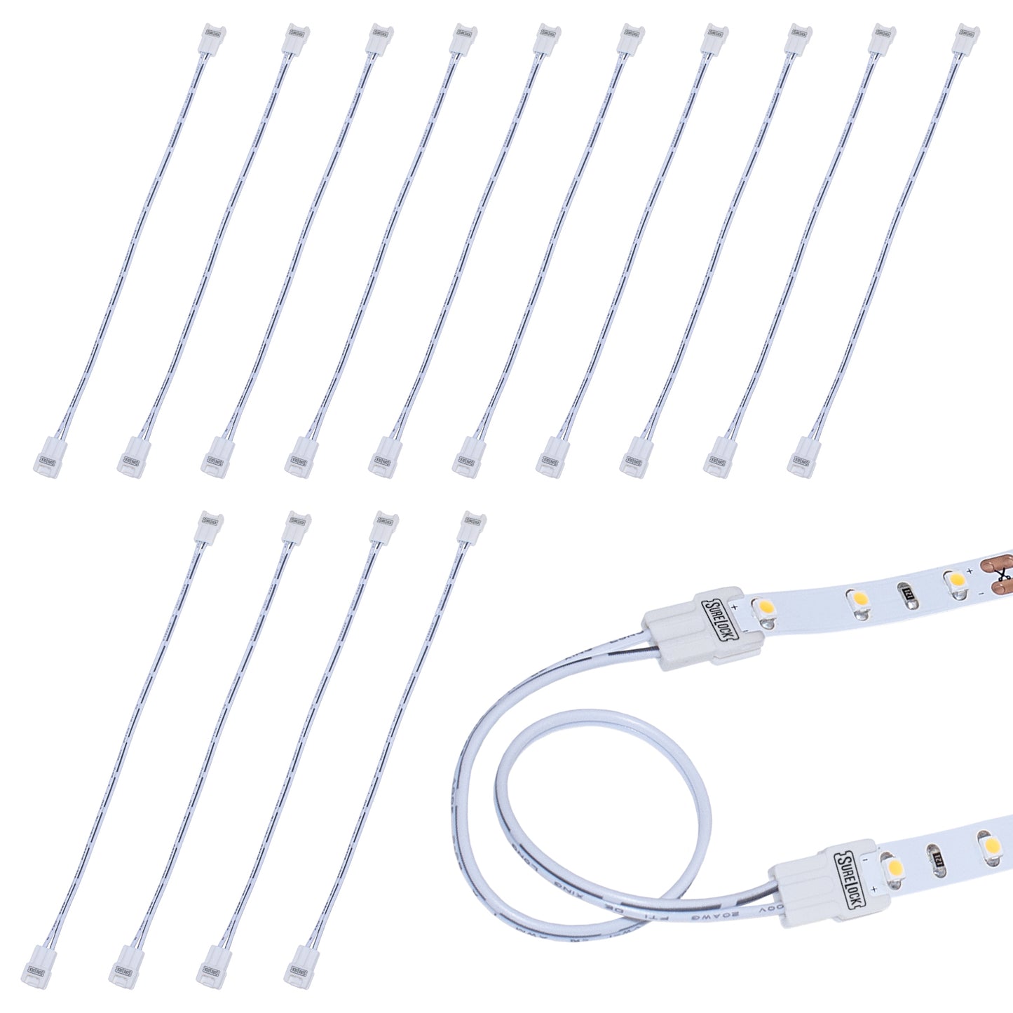 SureLock 2 Pin LED Strip Light Wire Lead Connector