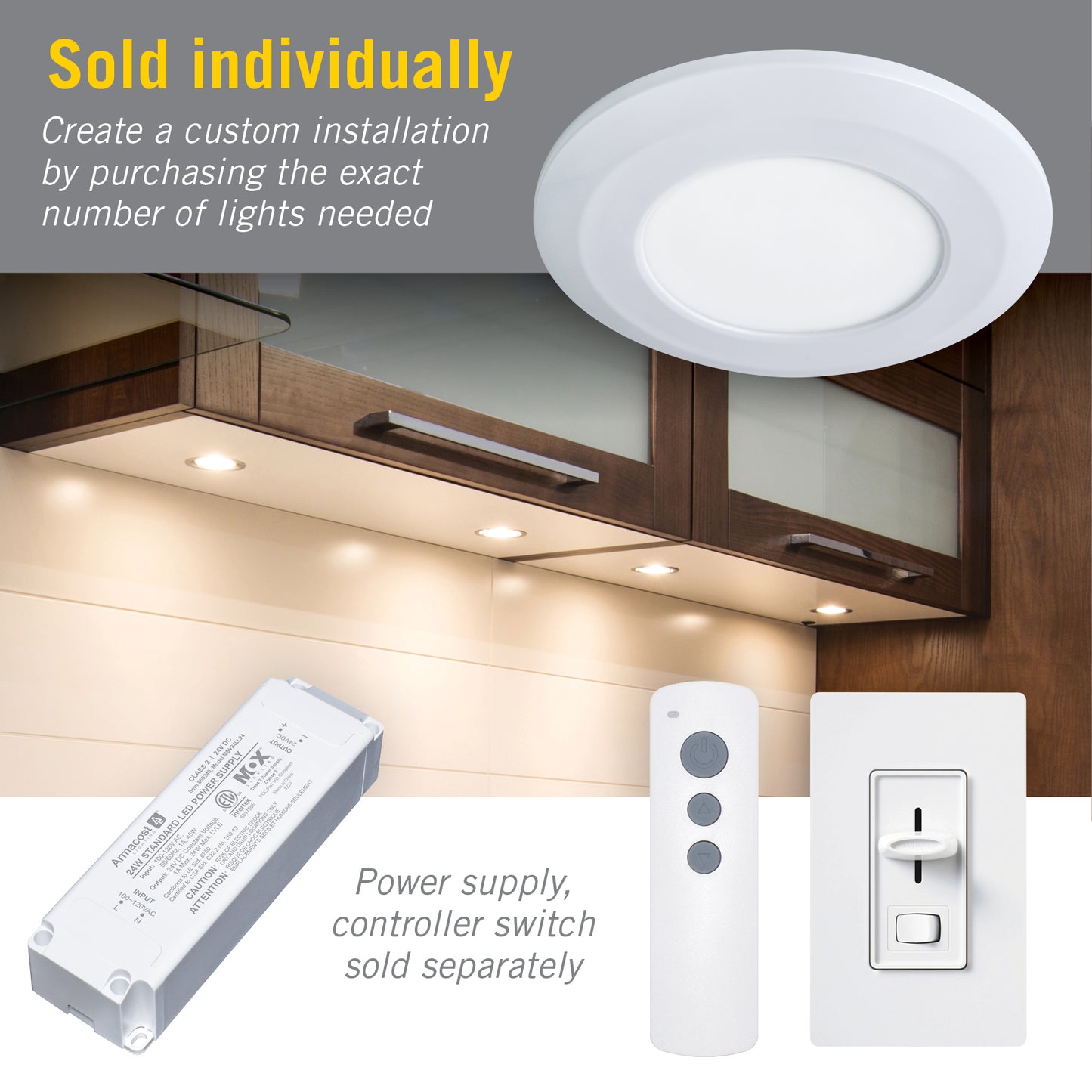 Wafer Thin Dimmable Under Cabinet LED Puck Light