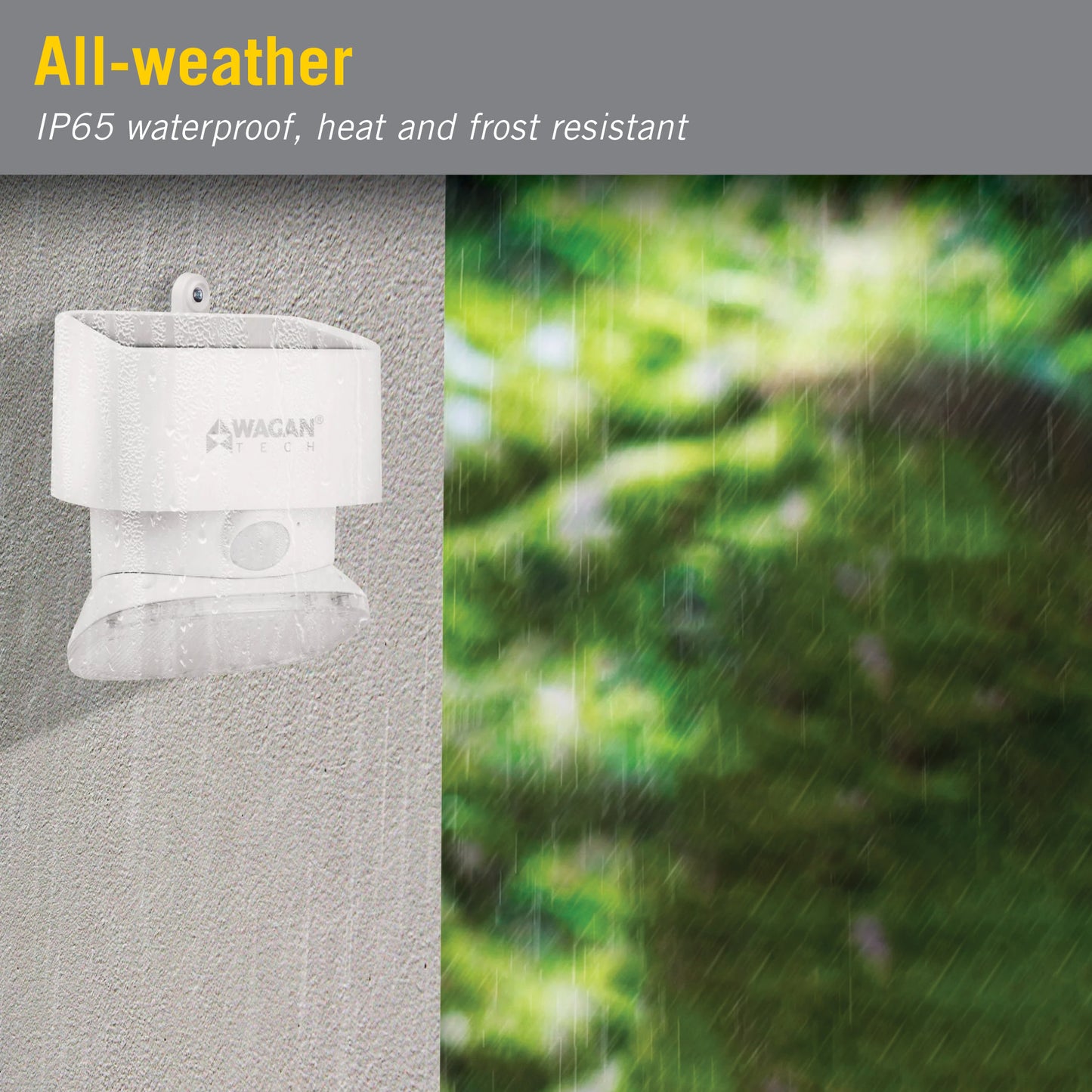 Small Rotating Motion Sensor Solar LED Wall Light 2000 Lumens