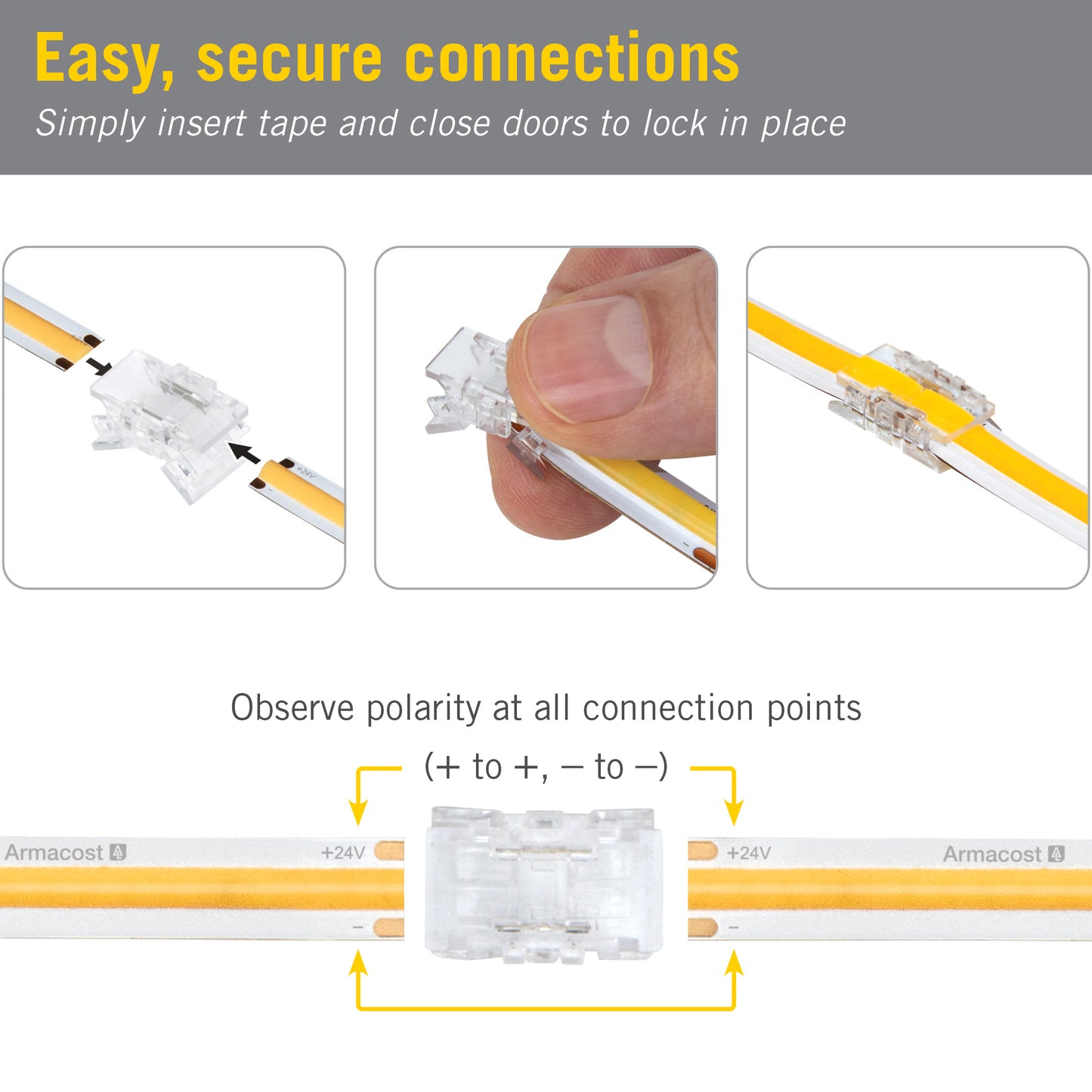 SureLock Pro 2 Pin LED Strip Light COB Splice Connector