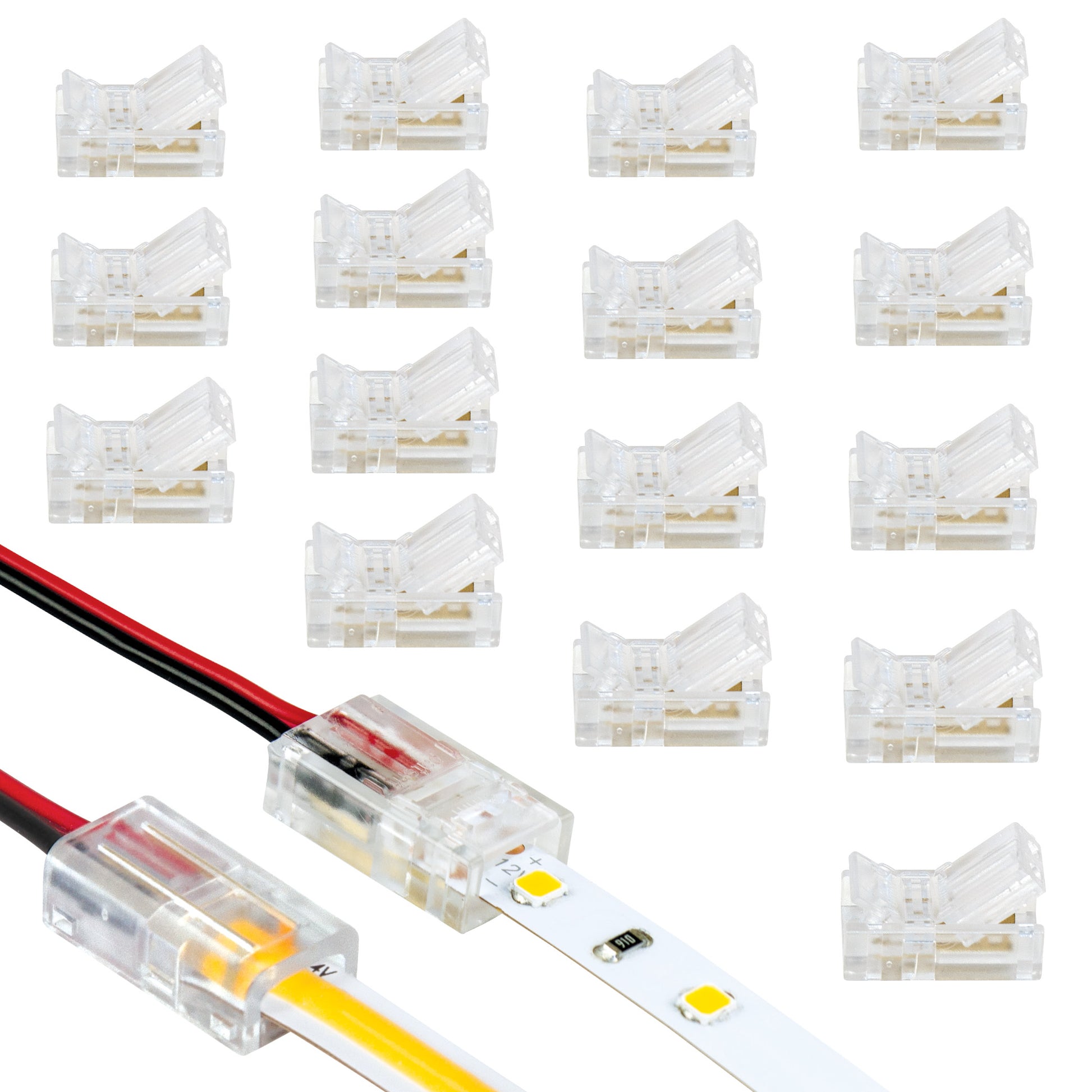 6 Pack 2 Pin LED Strip Light Wire to Tape Connectors