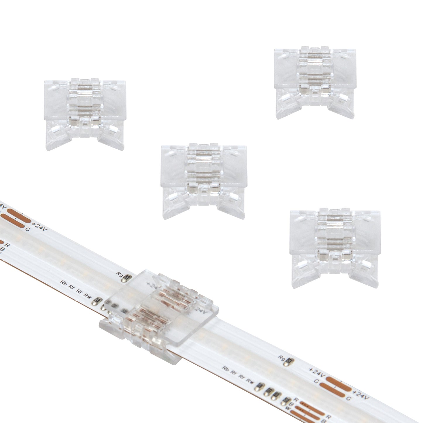 5 Pin COB RGB+W Tape to Tape Splice LED Strip Light Connectors