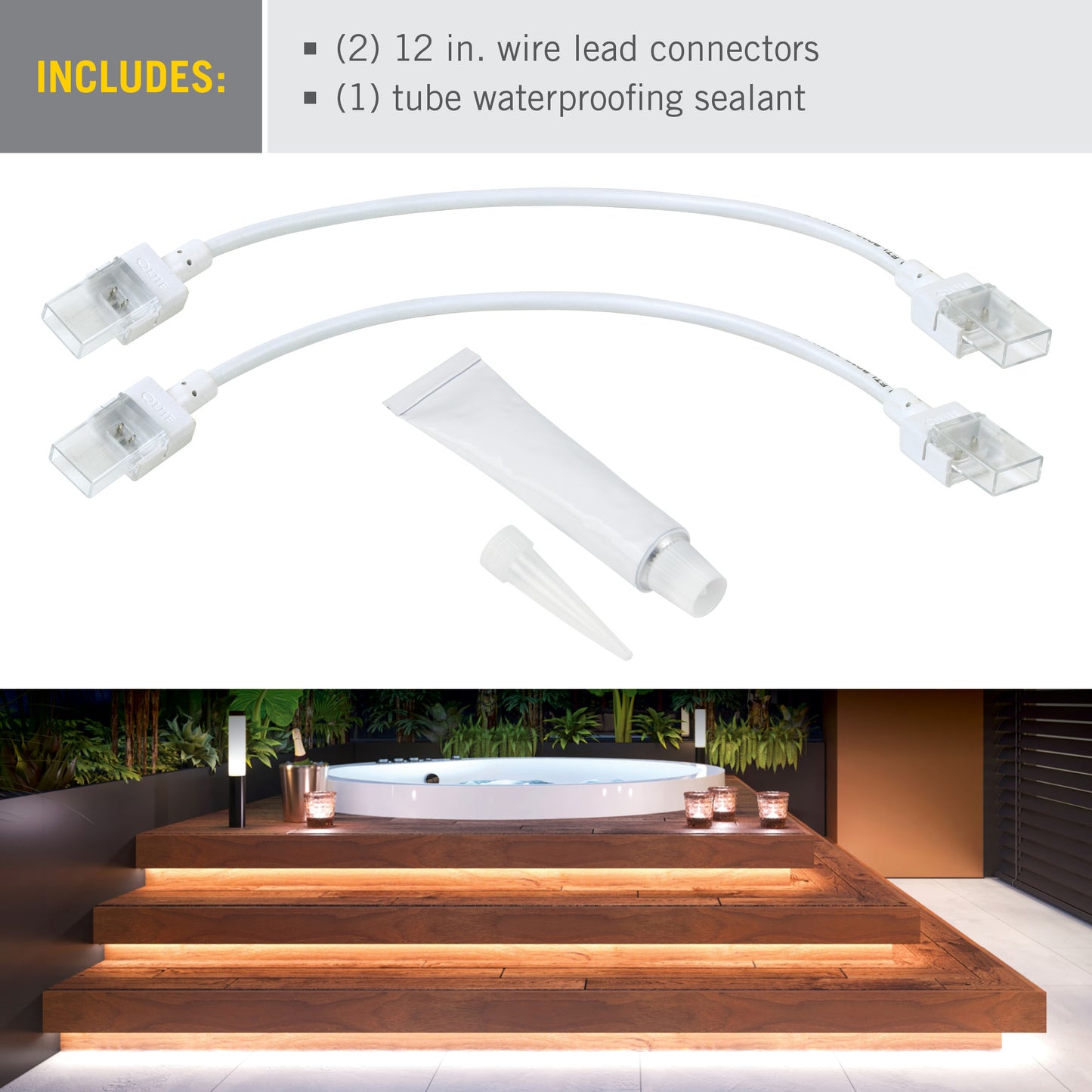 2 Pin IP67 Outdoor LED Strip Light Tape to Tape Connectors