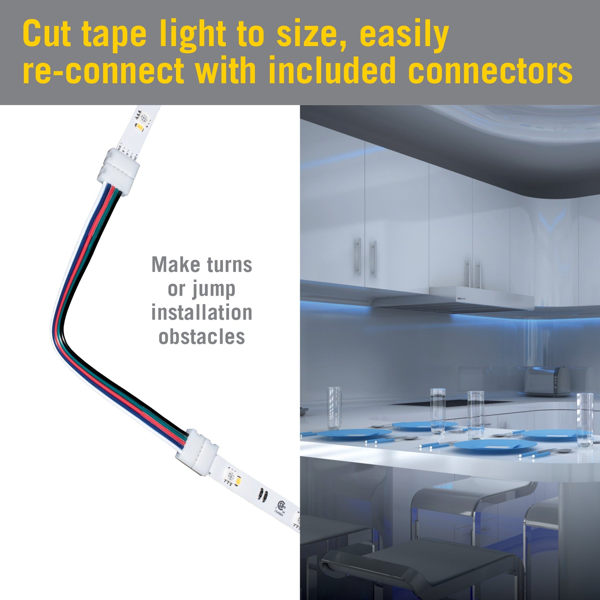 RibbonFlex Home 24V RGBW Multicolor Smart LED Strip Light Kit