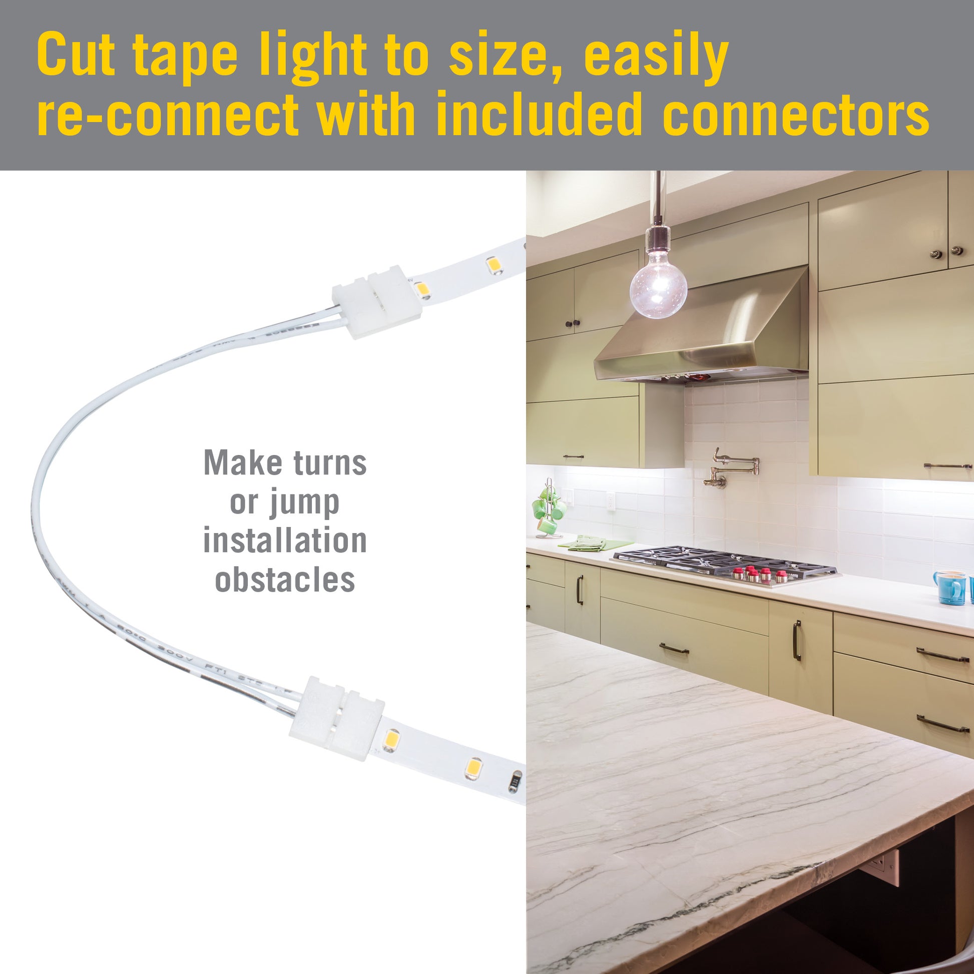 12 Volt AC Dimmable White LED Strip Light Kit