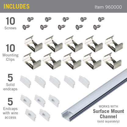 Accessory Packs for LED Tape Light Mounting Channels