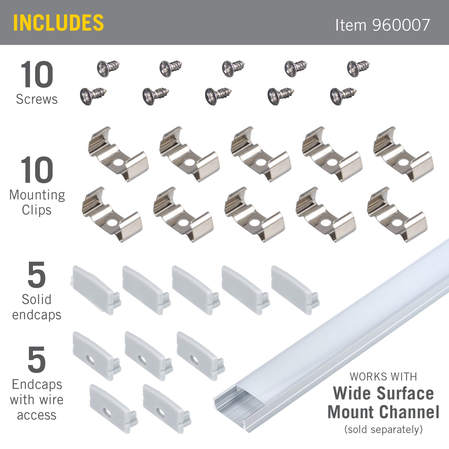 Grey Wide Surface Mount