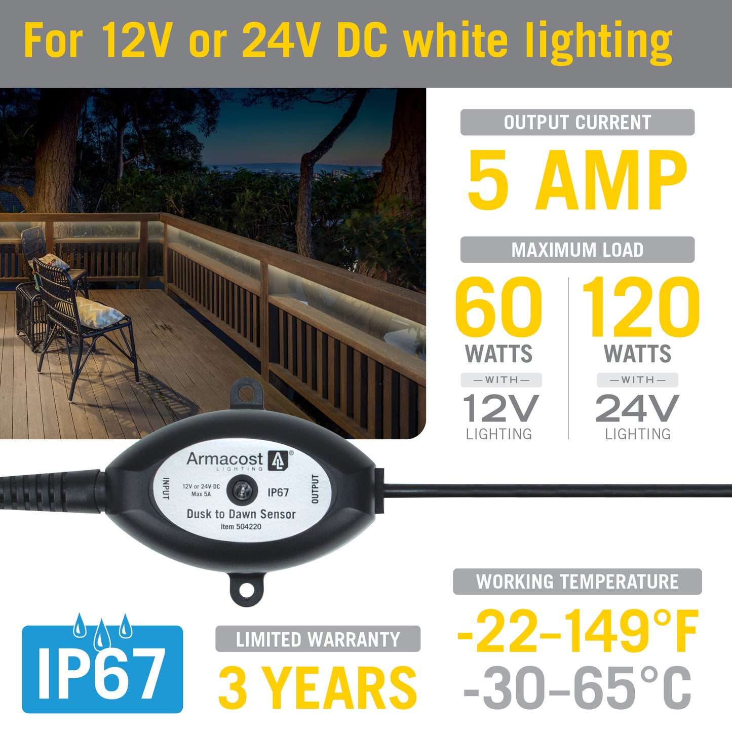 Dusk to Dawn Sensor for Outdoor Lighting