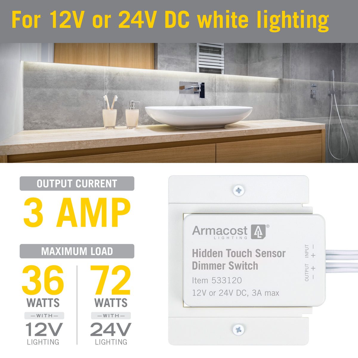 Hidden Touch Sensor LED Dimmer Switch