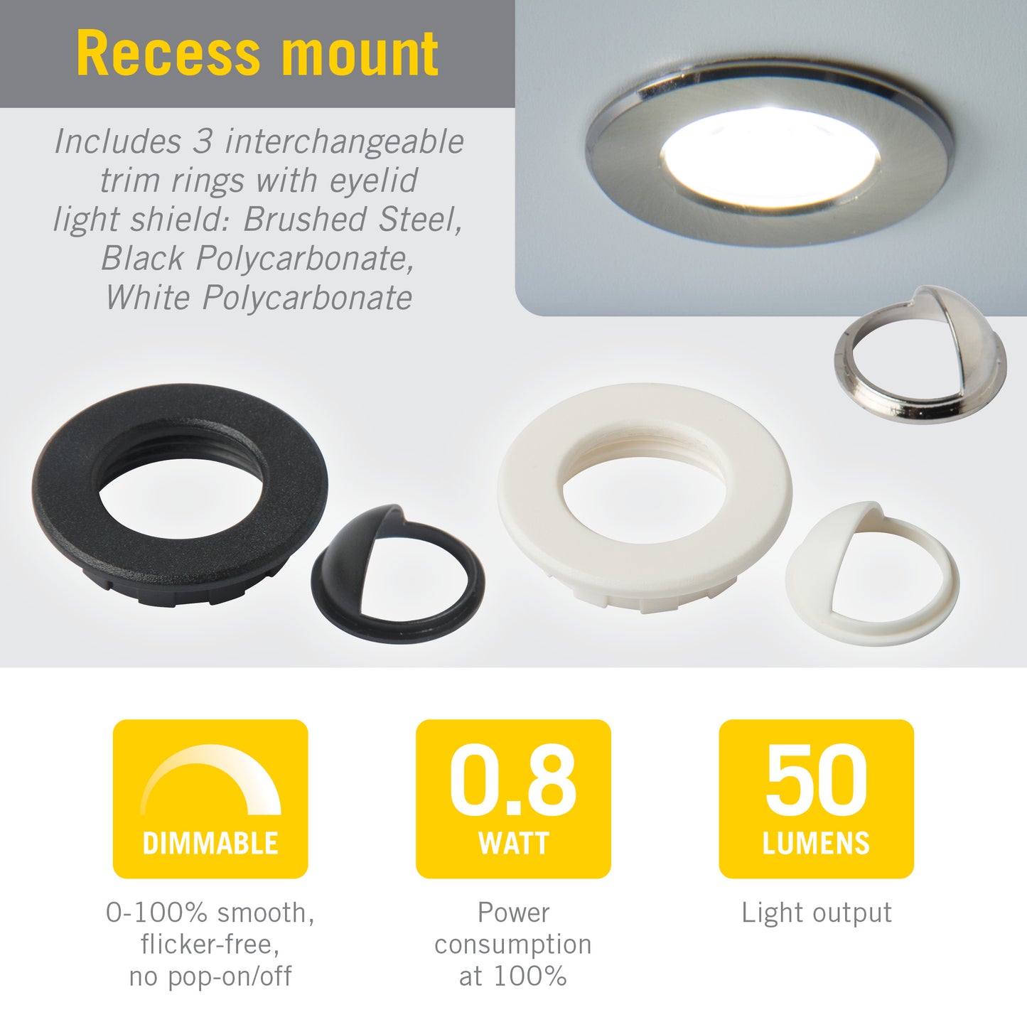 CCT Tunable White Mini Indoor Outdoor Recessed LED Light