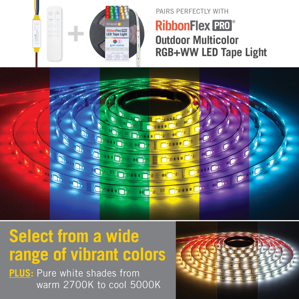 Outdoor RGB+WW LED Light Receiver with RF Remote – Armacost Lighting