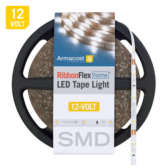 RibbonFlex Home 12V White LED Strip Light Tape 30 LED/m