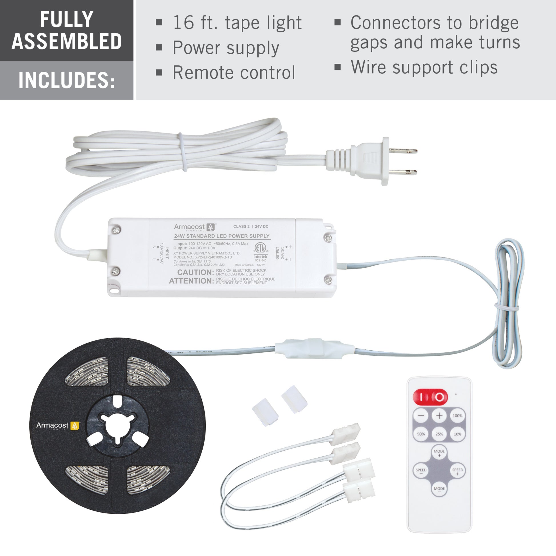 RibbonFlex Home 24V Dim to Warm White LED Strip Light Kit