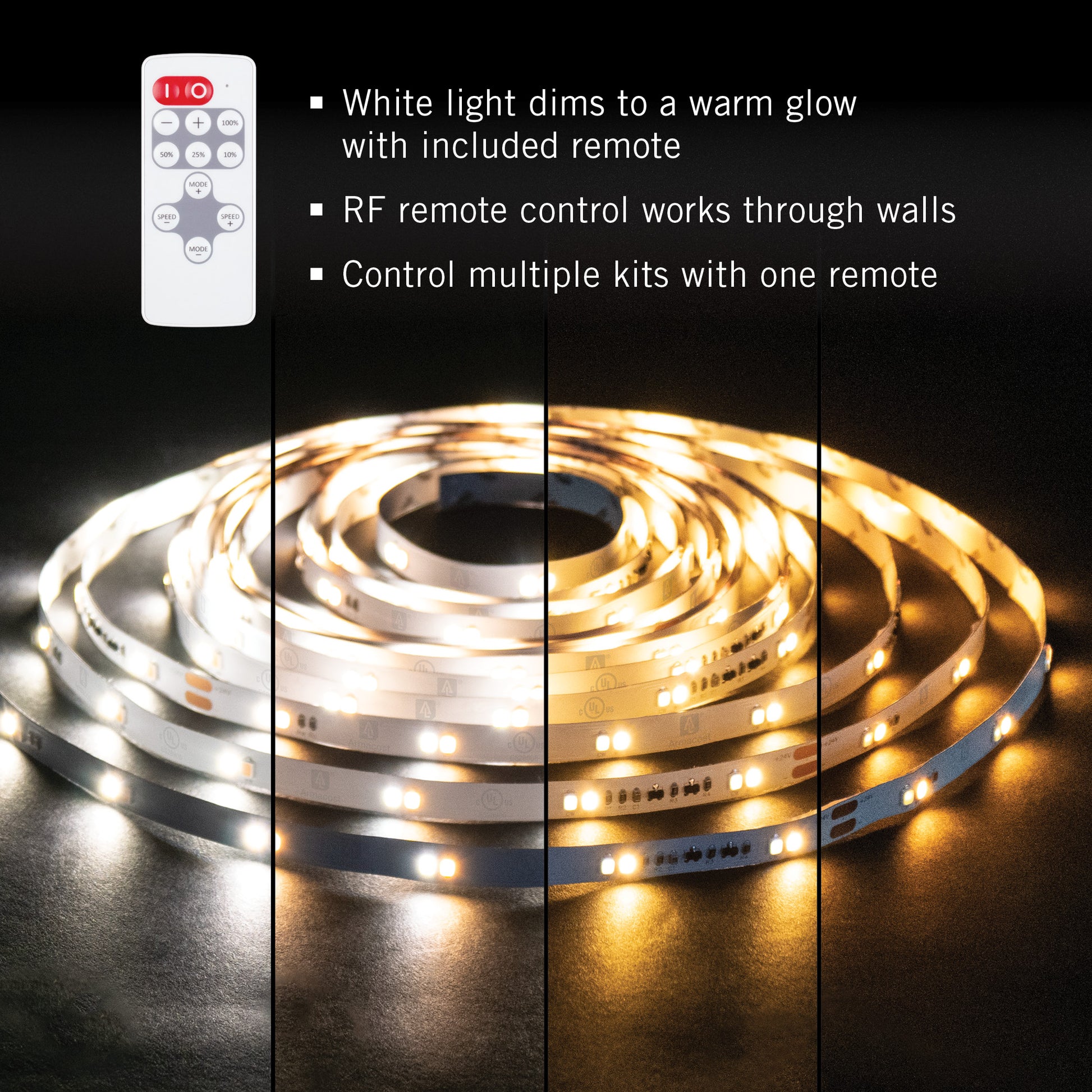 RibbonFlex Home 24V Dim to Warm White LED Strip Light Kit