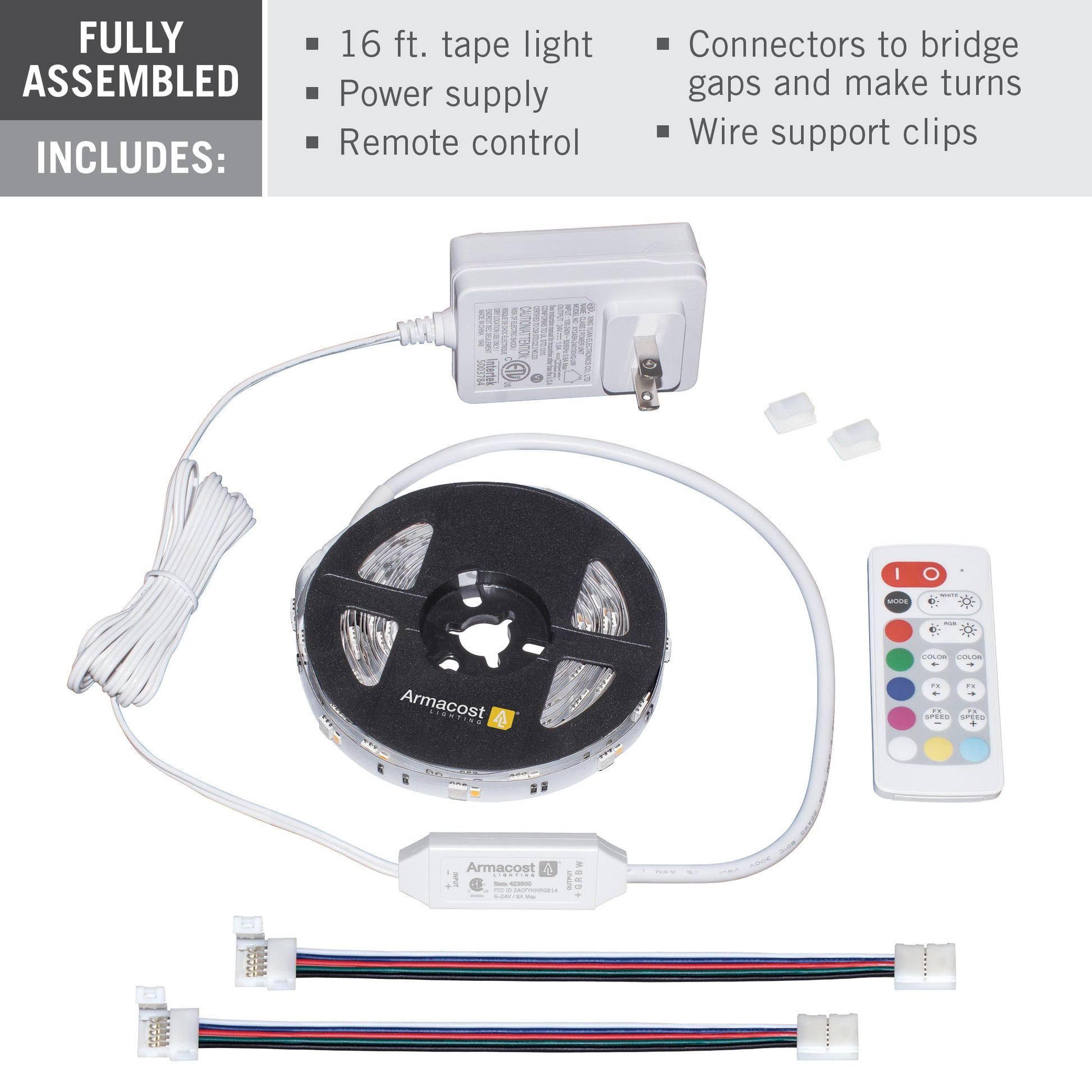 RibbonFlex Home 24V RGBW Multicolor Smart LED Strip Light Kit