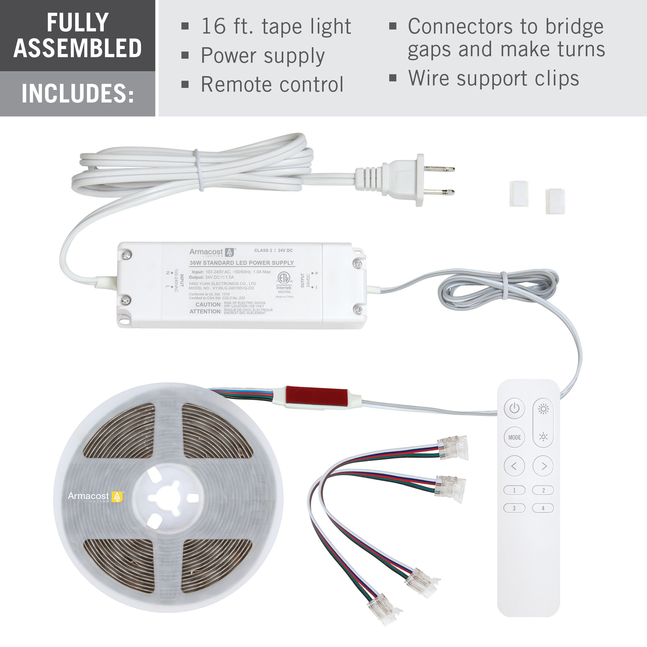 Armacost RibbonFlex LUX 24V RGB+W COB LED Strip Light Kit - Thumbnail 4