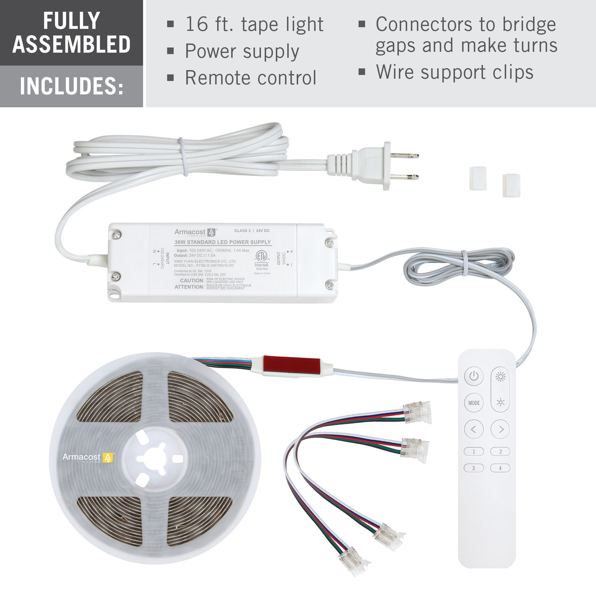 Continuous RGB+W LED Tape Light Kit – Armacost Lighting