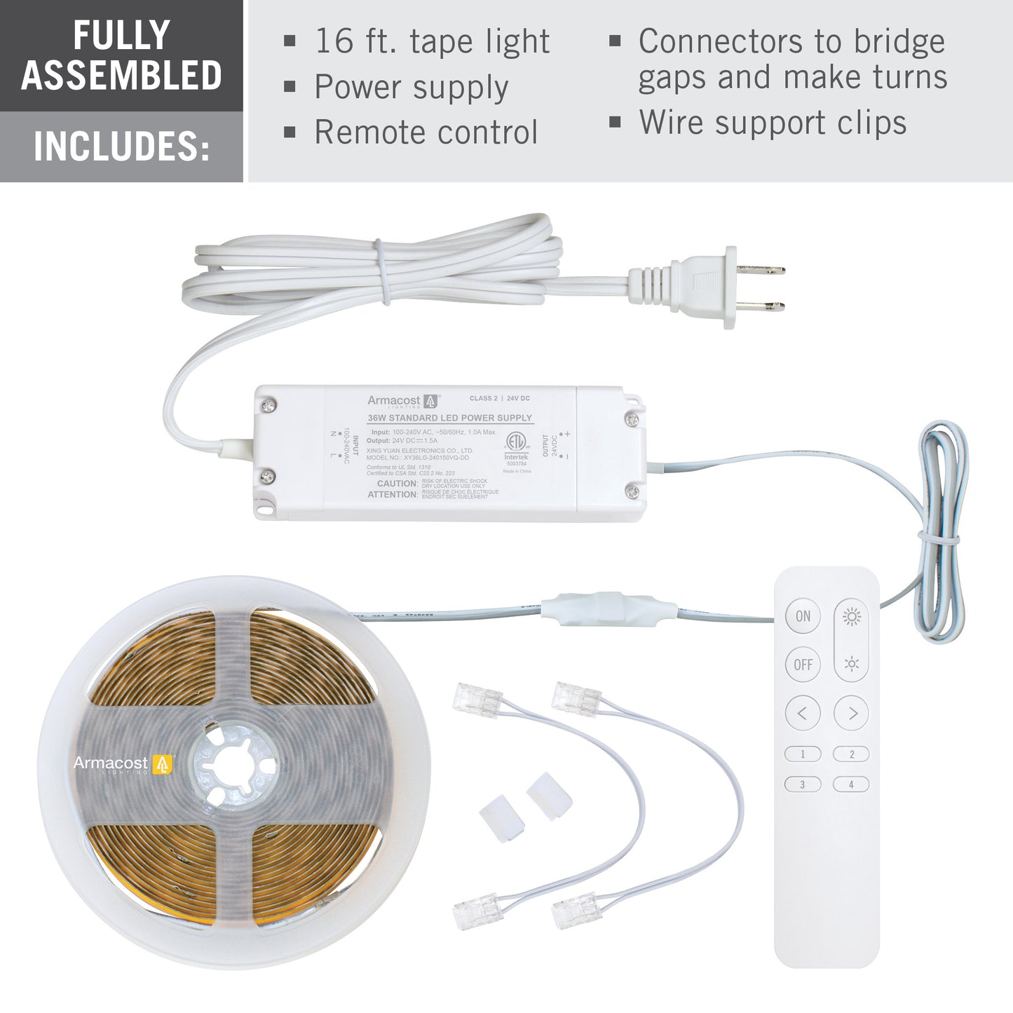 RibbonFlex LUX 24V White CCT COB LED Strip Light Kit