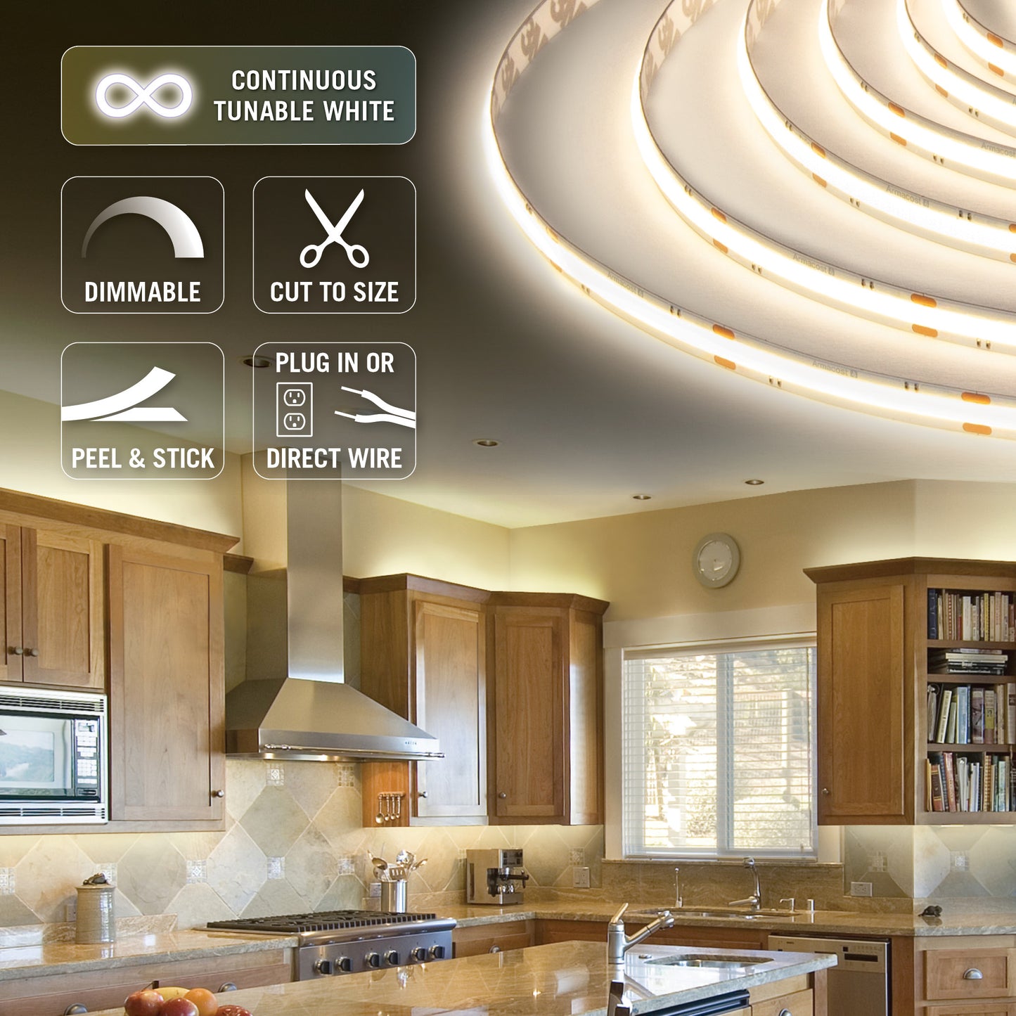 RibbonFlex LUX 24V White CCT COB LED Strip Light Kit