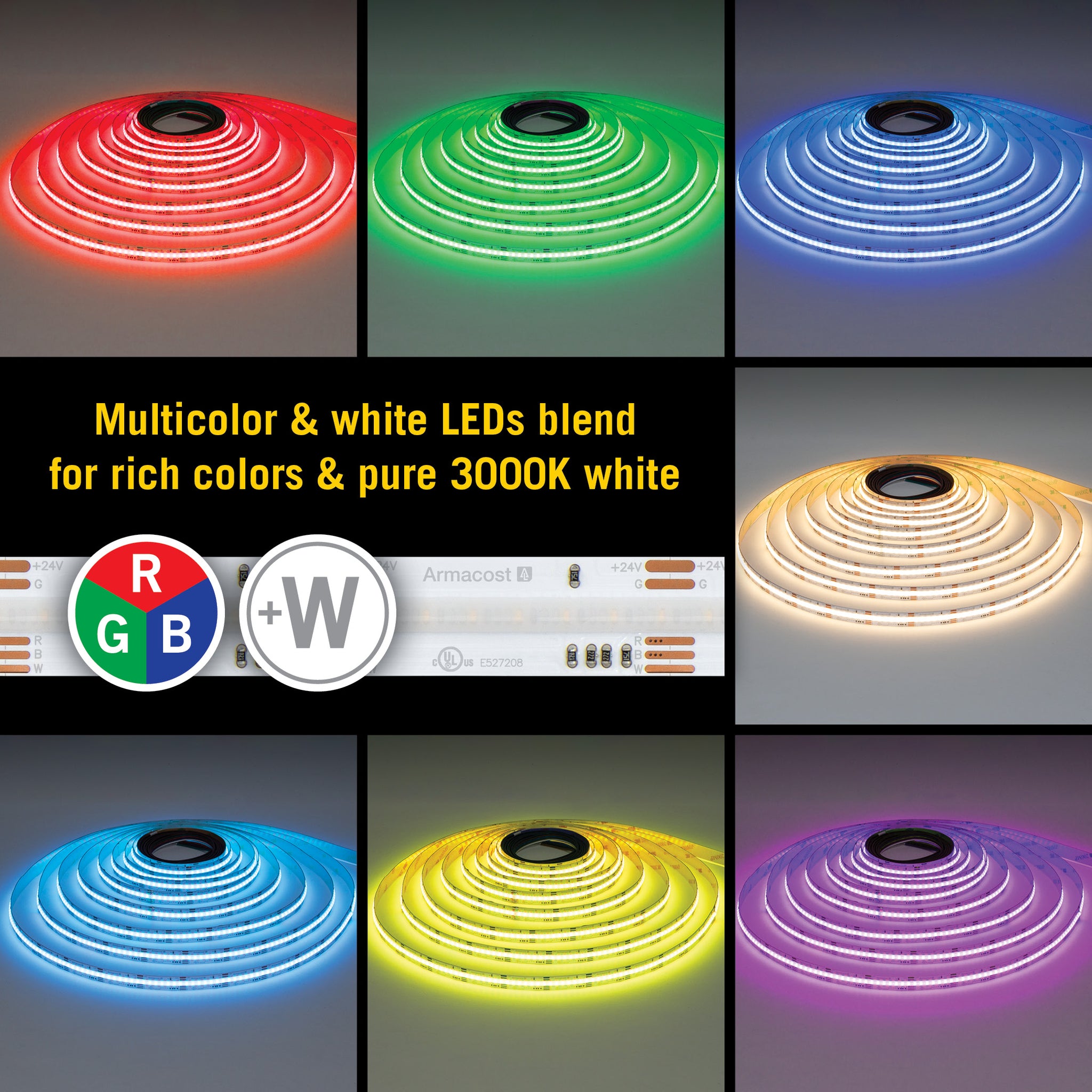 24V COB LED Strip RGB+W Tape Light – Armacost Lighting