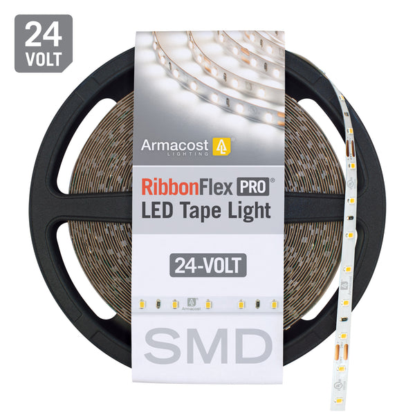 RibbonFlex Pro 24V White SMD LED Strip Light - 32 ft (10m)