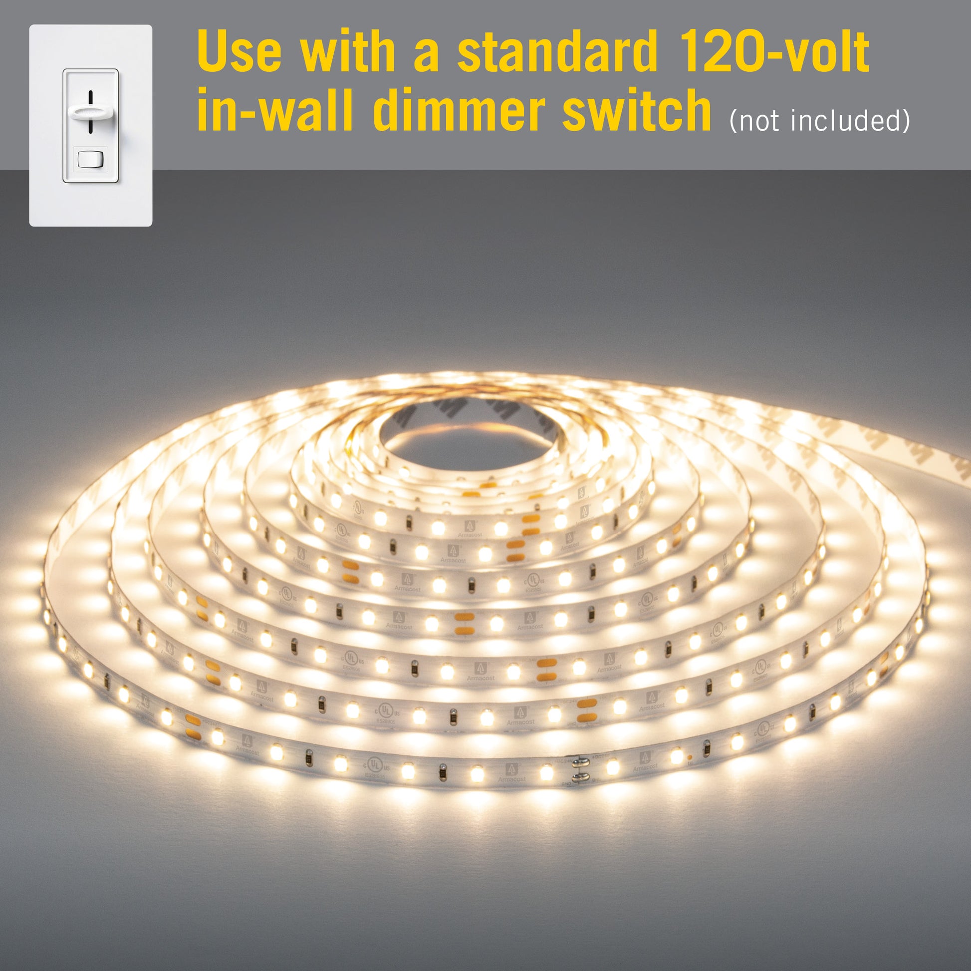 12 Volt AC Dimmable White LED Strip Light Kit