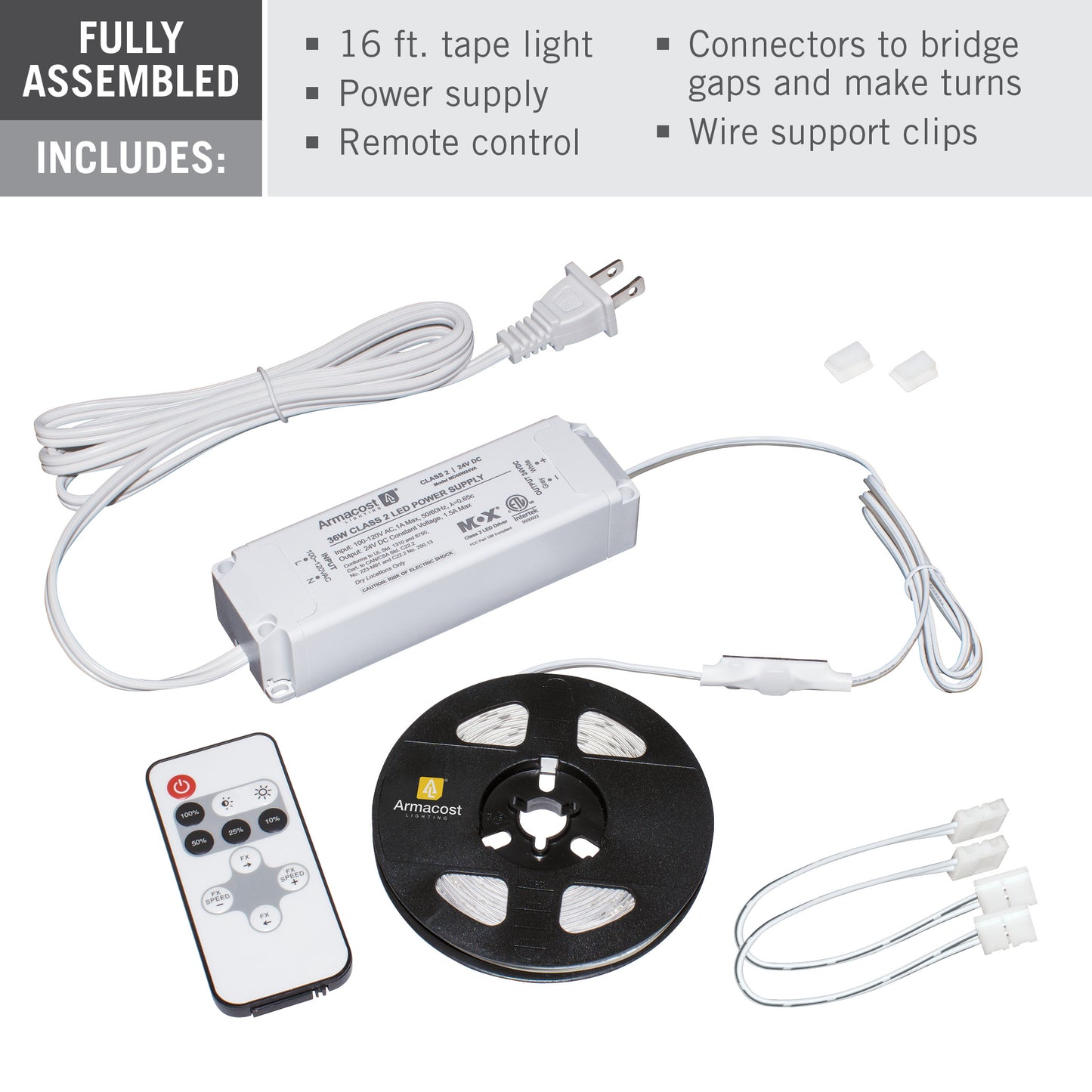 RibbonFlex Home 24V Dim to Warm White LED Strip Light Kit