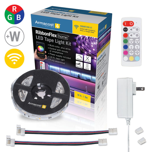 RibbonFlex Home 24V RGBW Multicolor Smart LED Strip Light Kit