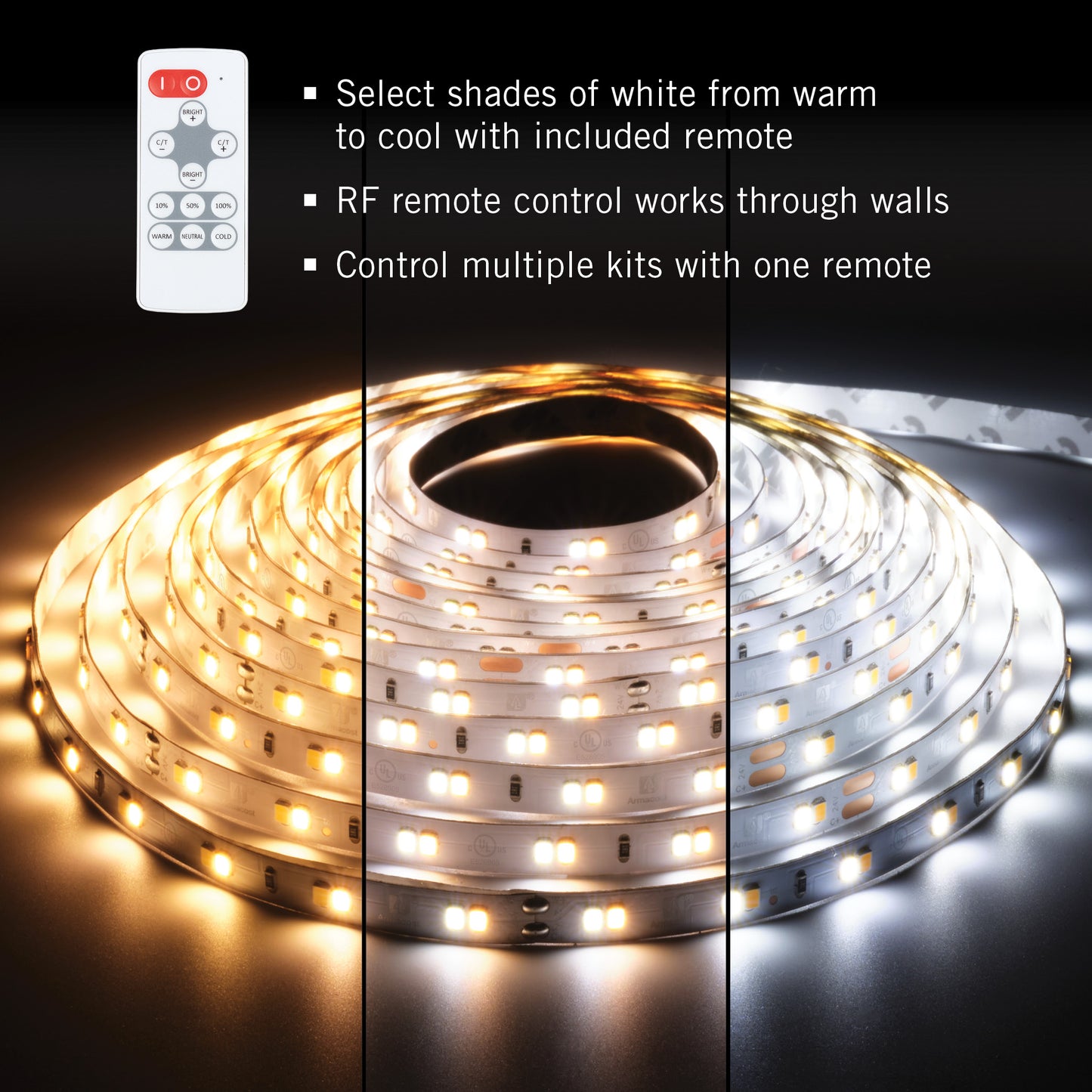 RibbonFlex Home 24V Tunable White CCT LED Strip Light Kit
