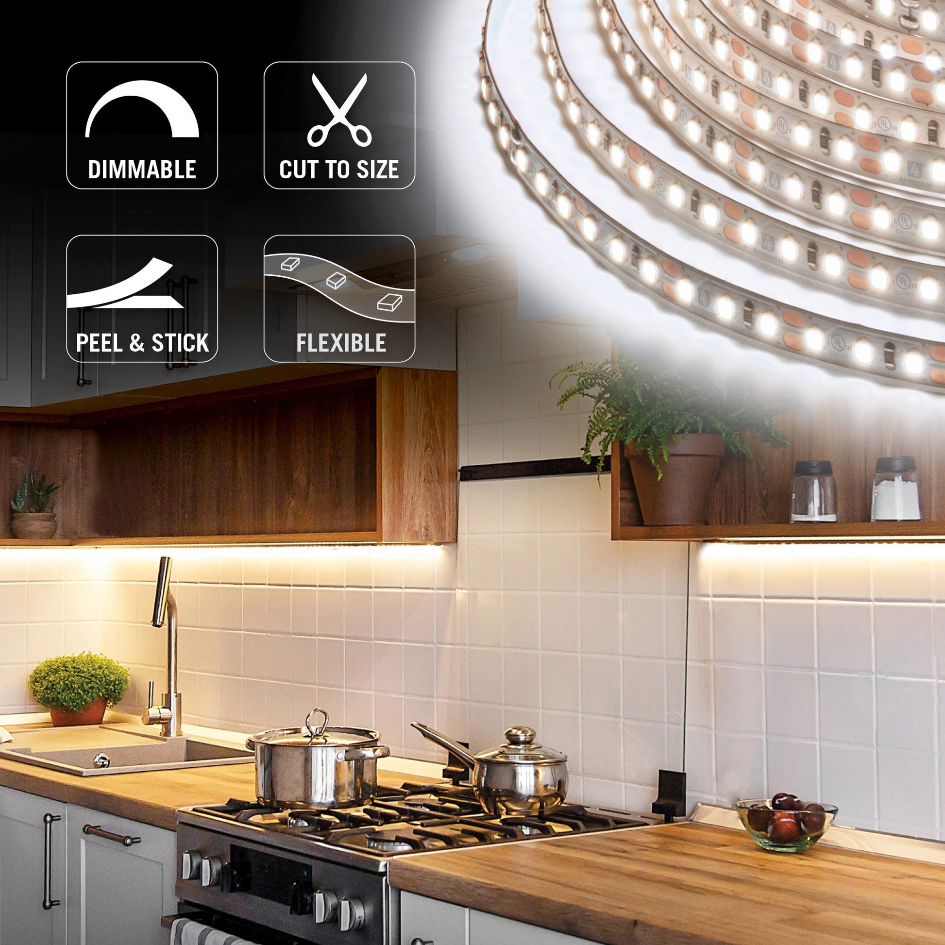 120 LED/m (427 lm/ft)