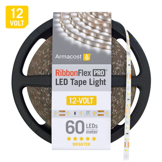RibbonFlex Pro 12V White LED Strip Light Tape 60 LEDs/m