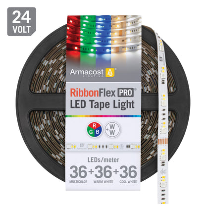 RibbonFlex Pro 24V RGB+WW LED Strip Light Tape 36+36+36 LED/m