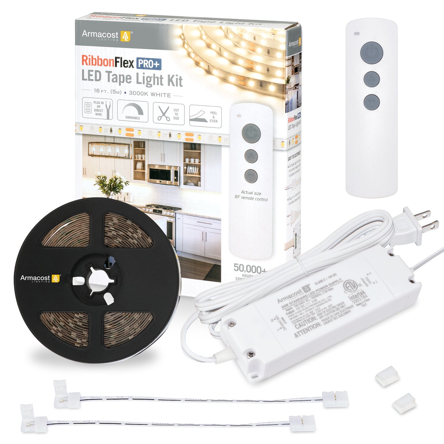RibbonFlex PRO+ 12V 3000K Soft White LED Strip Light Kit