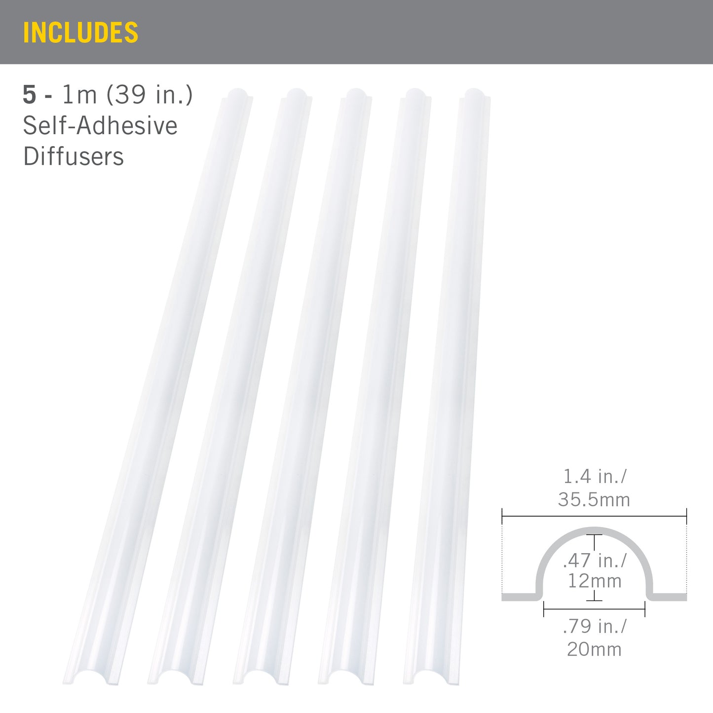 Self Adhesive LED Strip Light Diffuser